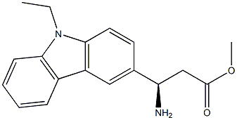 METHYL (3R)-3-AMINO-3-(9-ETHYLCARBAZOL-3-YL)PROPANOATE 结构式