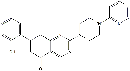 7-(2-HYDROXYPHENYL)-4-METHYL-2-[4-(2-PYRIDINYL)-1-PIPERAZINYL]-7,8-DIHYDRO-5(6H)-QUINAZOLINONE 结构式
