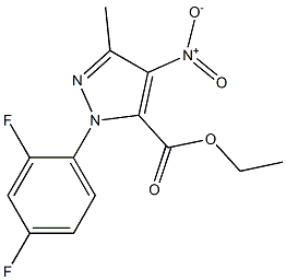 1-(2,4-DIFLUOROPHENYL)-3-METHYL-4-NITRO-1H-PYRAZOLE-5-CARBOXYLIC ACID ETHYL ESTER 结构式