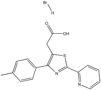 [4-(4-METHYLPHENYL)-2-PYRIDIN-2-YL-1,3-THIAZOL-5-YL]ACETIC ACID HYDROBROMIDE 结构式