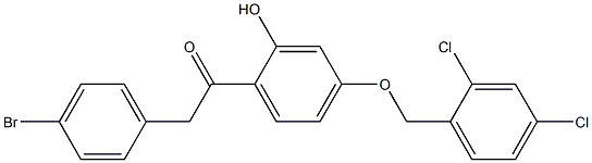 1-(4-(2,4-DICHLOROBENZYLOXY)-2-HYDROXYPHENYL)-2-(4-BROMOPHENYL)ETHANONE 结构式
