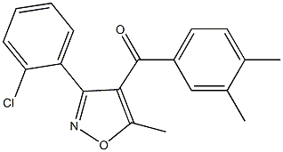 4-(3,4-DIMETHYLBENZOYL)-3-(2-CHLOROPHENYL)-5-METHYLISOXAZOLE 结构式