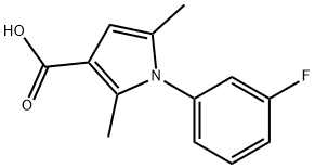 1-(3-FLUOROPHENYL)-2,5-DIMETHYL-1H-PYRROLE-3-CARBOXYLIC ACID 结构式