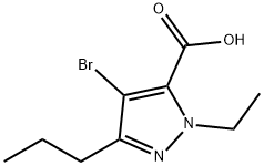 4-BROMO-1-ETHYL-3-PROPYL-1H-PYRAZOLE-5-CARBOXYLIC ACID 结构式