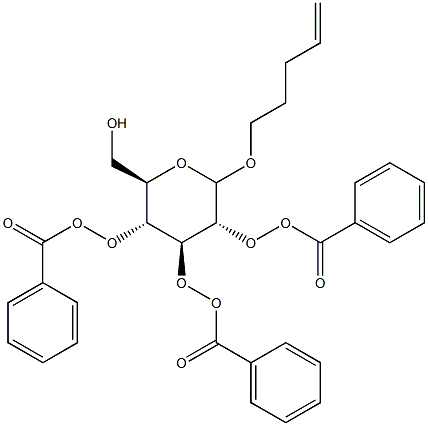 PENT-4-ENYL-2,3,4-TRI-O-BENZOYLOXY-D-GLUCOPYRANOSIDE 结构式