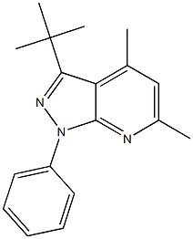 3-TERT-BUTYL-4,6-DIMETHYL-1-PHENYL-1H-PYRAZOLO[3,4-B]PYRIDINE 结构式