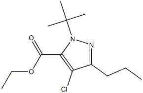 1-(TERT-BUTYL)-4-CHLORO-3-PROPYL-1H-PYRAZOLE-5-CARBOXYLIC ACID ETHYL ESTER 结构式
