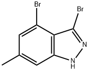 3,4-DIBROMO-6-METHYL-(1H)INDAZOLE 结构式