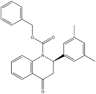 (2R)-1-BENZYLOXYCARBONYL-2-(3,5-DIMETHYLPHENYL)-2,3-DIHYDRO-4-QUINOLONE 结构式