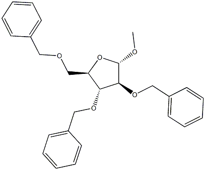 METHYL-2,3,5-TRI-O-BENZYL-ALPHA-D-ARABINOFURANOSIDE 结构式