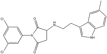 1-(3,5-DICHLOROPHENYL)-3-{[2-(5-METHYL-1H-INDOL-3-YL)ETHYL]AMINO}PYRROLIDINE-2,5-DIONE 结构式