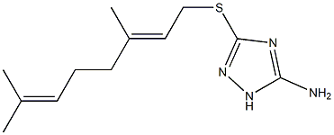 3-([(2E)-3,7-Dimethylocta-2,6-dienyl]thio)-1H-1,2,4-triazol-5-amine 结构式