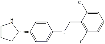 1-((2S)PYRROLIDIN-2-YL)-4-[(2-CHLORO-6-FLUOROPHENYL)METHOXY]BENZENE 结构式