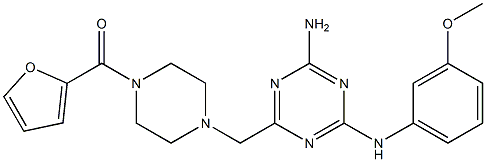 (4-{[4-AMINO-6-(3-METHOXYANILINO)-1,3,5-TRIAZIN-2-YL]METHYL}-1-PIPERAZINYL)(2-FURYL)METHANONE 结构式