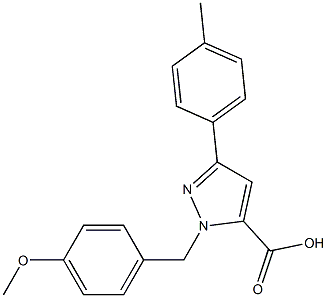 1-(4-METHOXYBENZYL)-3-P-TOLYL-1H-PYRAZOLE-5-CARBOXYLIC ACID 结构式