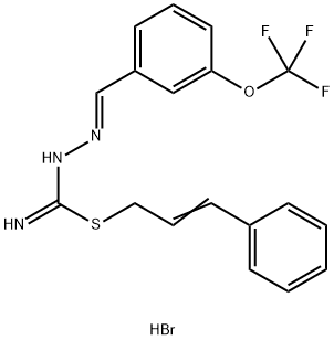 (1-AZA-2-(3-(TRIFLUOROMETHOXY)PHENYL)VINYL)(IMINO(3-PHENYLPROP-2-ENYLTHIO)METHYL)AMINE, HYDROBROMIDE 结构式