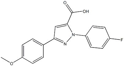 1-(4-Fluorophenyl)-3-(4-methoxyphenyl)-1H-pyrazole-5-carboxylic acid 结构式