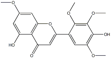 5-Hydroxy-2-(4-hydroxy-2,3,5-trimethoxy-phenyl)-7-methoxy-chromen-4-one 结构式