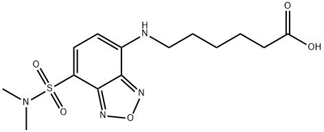 6-[[7-(N,N-二甲氨基磺酰)-2,1,3-苯并恶二唑-4-基]氨基]己酸 结构式