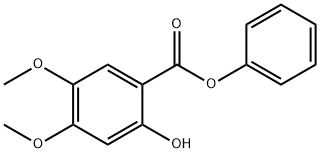 2-羟基-4,5-二甲氧基苯甲酸苯酯 结构式
