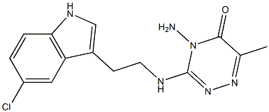 4-Amino-3-{[2-(5-chloro-1H-indol-3-yl)ethyl]amino}-6-methyl-1,2,4-triazin-5(4H)-one 结构式