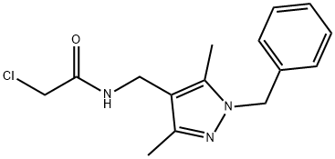 N-[(1-BENZYL-3,5-DIMETHYL-1H-PYRAZOL-4-YL)METHYL]-2-CHLOROACETAMIDE 结构式