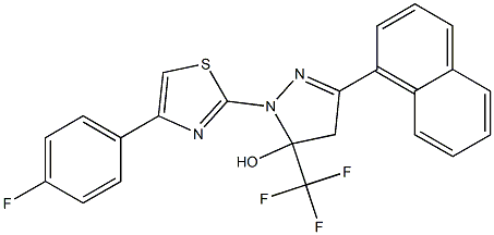 1-[4-(4-FLUOROPHENYL)-1,3-THIAZOL-2-YL]-3-(1-NAPHTHYL)-5-(TRIFLUOROMETHYL)-4,5-DIHYDRO-1H-PYRAZOL-5-OL 结构式