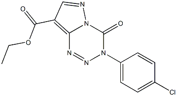 Ethyl 3-(4-chlorophenyl)-4-oxo-3,4-dihydropyrazolo[5,1-d][1,2,3,5]tetrazine-8-carboxylate 结构式