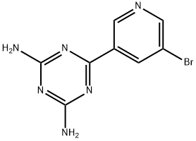 6-(5-BROMOPYRIDIN-3-YL)-1,3,5-TRIAZINE-2,4-DIAMINE 结构式