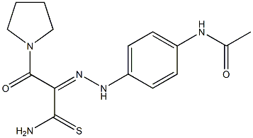 N-(4-{(2Z)-2-[2-AMINO-1-(PYRROLIDIN-1-YLCARBONYL)-2-THIOXOETHYLIDENE]HYDRAZINO}PHENYL)ACETAMIDE 结构式