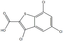 3,5,7-TRICHLORO-1-BENZOTHIOPHENE-2-CARBOXYLIC ACID 结构式