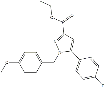 ETHYL 1-(4-METHOXYBENZYL)-5-(4-FLUOROPHENYL)-1H-PYRAZOLE-3-CARBOXYLATE 结构式
