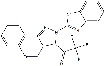 1-[2-(1,3-BENZOTHIAZOL-2-YL)-2,3,3A,4-TETRAHYDROCHROMENO[4,3-C]PYRAZOL-3-YL]-2,2,2-TRIFLUOROETHANONE 结构式