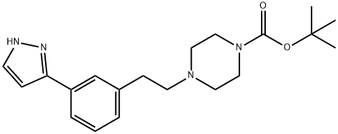 TERT-BUTYL 4-[3-(1H-PYRAZOL-5-YL)PHENETHYL]TETRAHYDRO-1(2H)-PYRAZINECARBOXYLATE 结构式