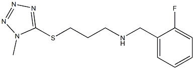 N-(2-FLUOROBENZYL)-3-((1-METHYL-1H-TETRAZOL-5-YL)THIO)PROPAN-1-AMINE 结构式