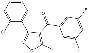 4-(3,5-DIFLUOROBENZOYL)-3-(2-CHLOROPHENYL)-5-METHYLISOXAZOLE 结构式