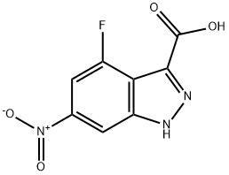 4-FLUORO-6-NITRO-3-(1H)INDAZOLE CARBOXYLIC ACID 结构式