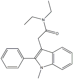 N,N-DIETHYL-2-(1-METHYL-2-PHENYLINDOL-3-YL)ACETAMIDE 结构式