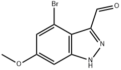 4-Bromo-6-methoxy-3-(1H)indazole carboxaldehyde 结构式