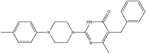 5-BENZYL-2-[4-(4-METHYLPHENYL)-1-PIPERAZINYL]-6-METHYL-4(3H)-PYRIMIDINONE 结构式