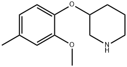 3-(2-甲氧基-4-甲基苯氧基)哌啶 结构式