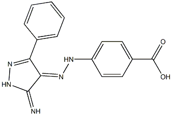 4-[(2E)-2-(5-Imino-3-phenyl-1,5-dihydro-4H-pyrazol-4-ylidene)hydrazino]benzoic acid 结构式