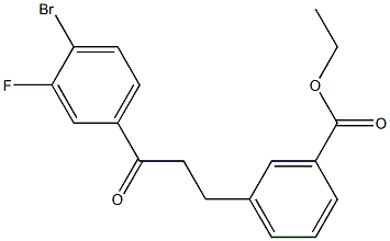 4'-BROMO-3-(3-CARBOETHOXYPHENYL)-3'-FLUOROPROPIOPHENONE 结构式