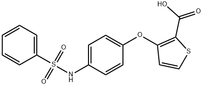 3-(4-[(PHENYLSULFONYL)AMINO]PHENOXY)-2-THIOPHENECARBOXYLIC ACID 结构式