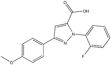 1-(2-FLUOROPHENYL)-3-(4-METHOXYPHENYL)-1H-PYRAZOLE-5-CARBOXYLIC ACID 结构式