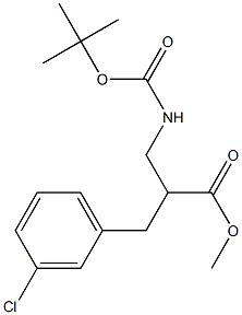 2-(TERT-BUTOXYCARBONYLAMINO-METHYL)-3-(3-CHLORO-PHENYL)-PROPIONIC ACID METHYL ESTER 结构式