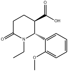 (2R,3R)-1-ETHYL-2-(2-METHOXY-PHENYL)-6-OXO-PIPERIDINE-3-CARBOXYLIC ACID 结构式