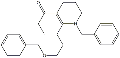 1-[1-BENZYL-2-(3-BENZYLOXYPROPYL)-1,4,5,6-TETRAHYDROPYRIDIN-3-YL]PROPAN-1-ONE 结构式