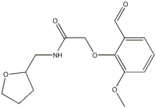 2-(2-FORMYL-6-METHOXYPHENOXY)-N-(TETRAHYDROFURAN-2-YLMETHYL)ACETAMIDE 结构式