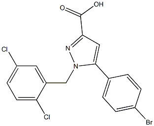 1-(2,5-DICHLOROBENZYL)-5-(4-BROMOPHENYL)-1H-PYRAZOLE-3-CARBOXYLIC ACID 结构式